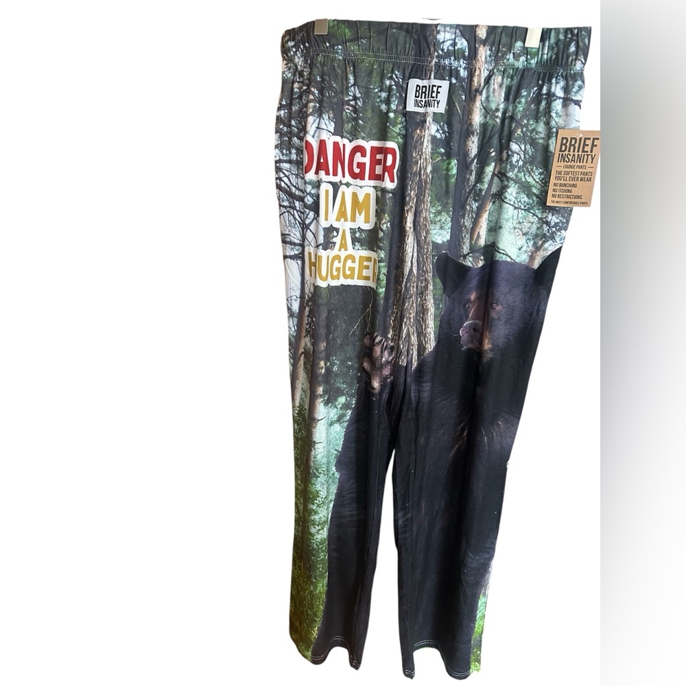 Brief Insanity Bear Print Joggers - Black and Green